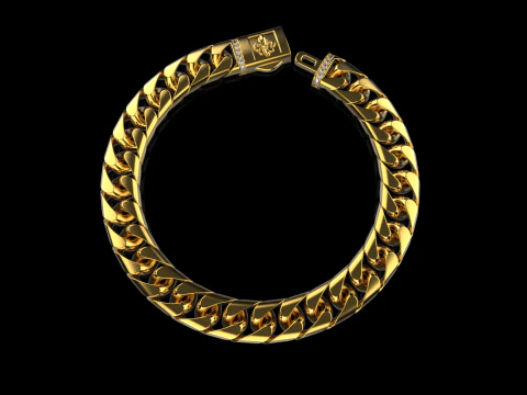 Cuban chain bracelet model 649 3D Print Model
