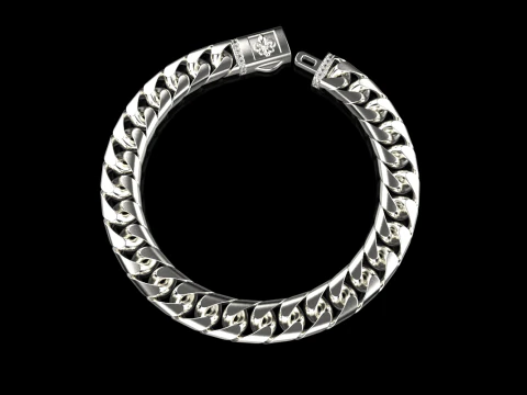 Cuban chain bracelet model 649 3D Print Model