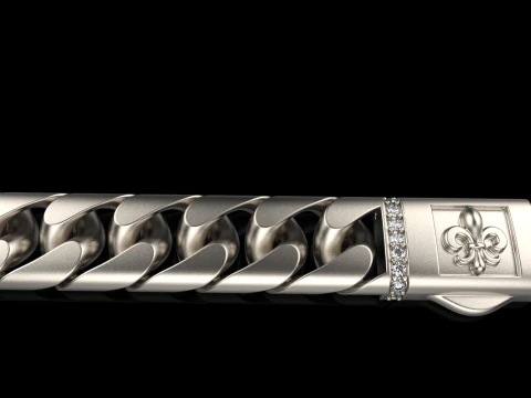 Cuban chain bracelet model 649 3D Print Model