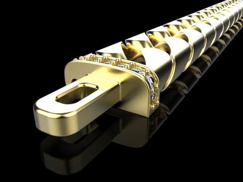Cuban chain bracelet model 649 3D Print Model