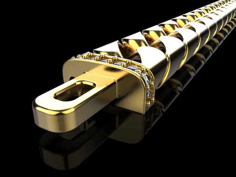Cuban chain bracelet model 649 3D Print Model