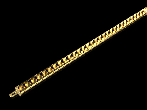 Cuban chain bracelet model 649 3D Print Model