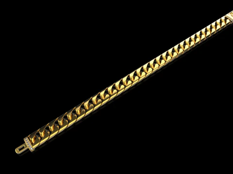 Cuban chain bracelet model 649 3D Print Model