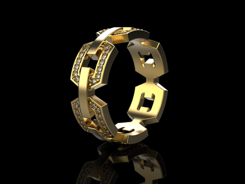 结婚戒指型号 647 3D 打印模型