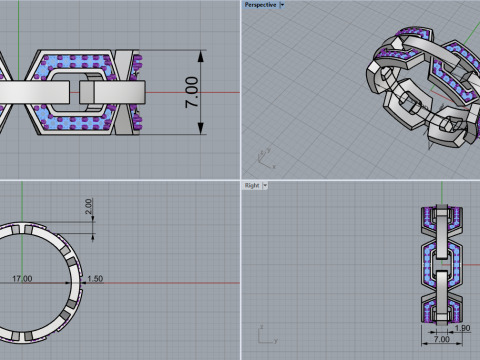 结婚戒指型号 647 3D 打印模型