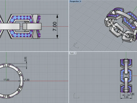 Wedding ring model 647 3D Print Model