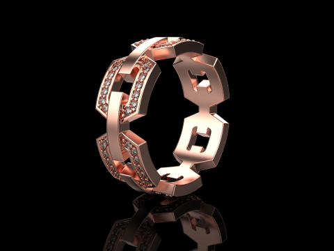 结婚戒指型号 647 3D 打印模型