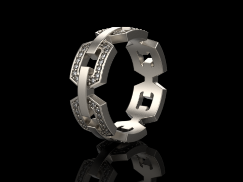 结婚戒指型号 647 3D 打印模型