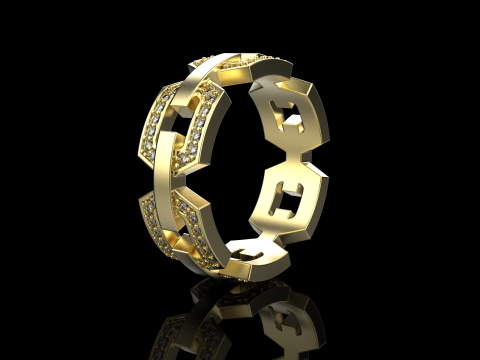 结婚戒指型号 647 3D 打印模型