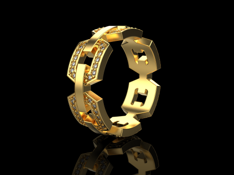 结婚戒指型号 647 3D 打印模型