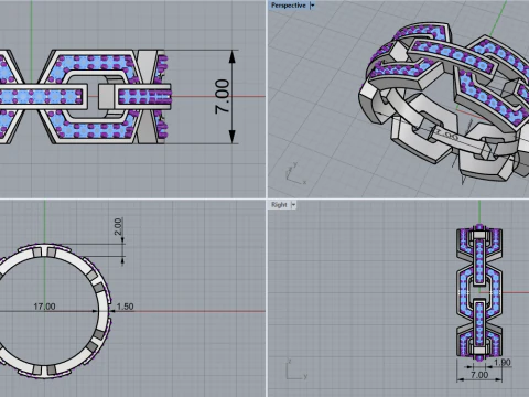 Wedding ring model 646 3D Print Model