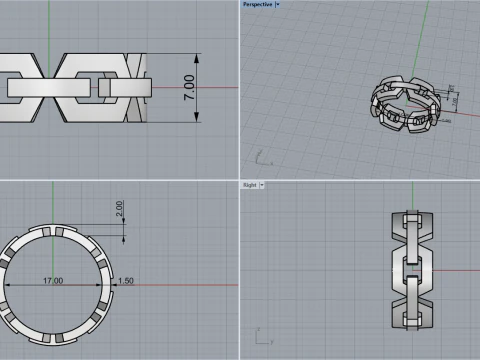 Wedding ring model 644 3D Print Model