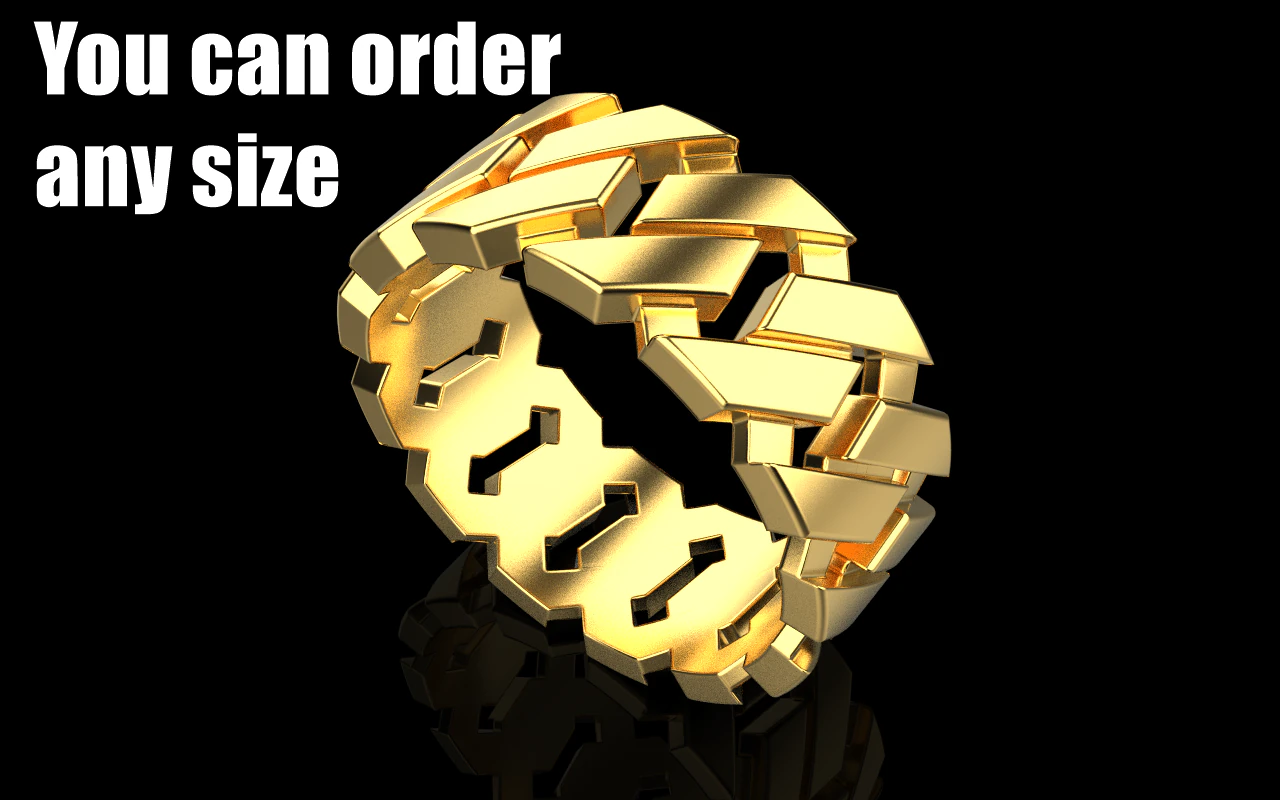 Cuban chain wedding ring model 642 3D Print Model .c4d .max .obj .3ds .fbx .stl .blend 