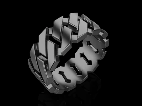 Cuban chain wedding ring model 642 3D Print Model