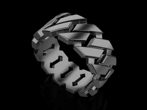 Cuban chain wedding ring model 642 3D Print Model