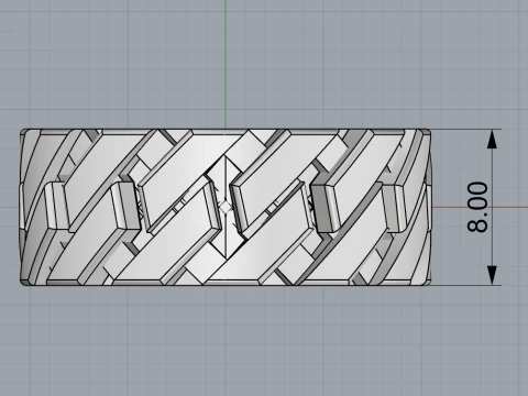 Cuban chain wedding ring model 642 3D Print Model