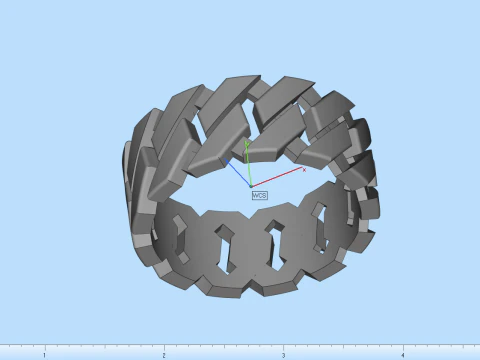 Cuban chain wedding ring model 642 3D Print Model