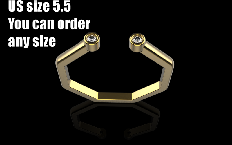 Octagon form ring model 641 3D Print Model .c4d .max .obj .3ds .fbx .stl .blend 