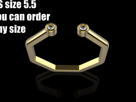 Octagon form ring model 641 3D Print Model