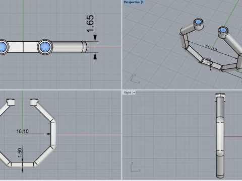 Octagon form ring model 641 3D Print Model