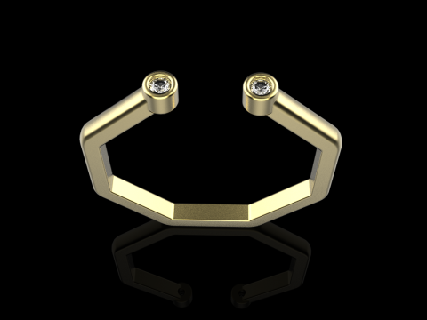 Octagon form ring model 641 3D Print Model