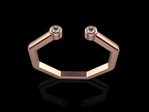 Octagon form ring model 641 3D Print Model