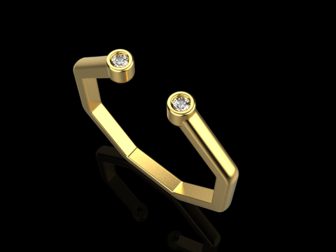 Octagon form ring model 641 3D Print Model