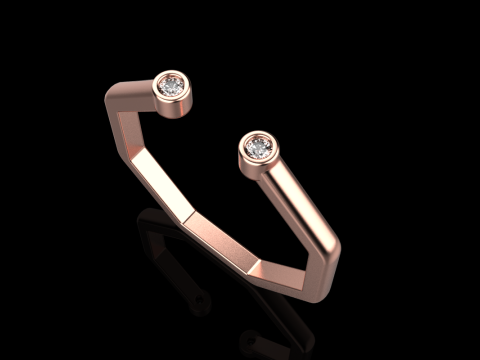 Octagon form ring model 641 3D Print Model