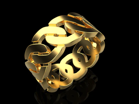 Cuban chain ring model 640 3D Print Model
