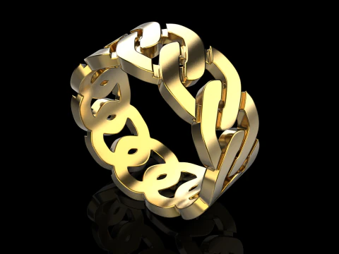 Cuban chain ring model 640 3D Print Model