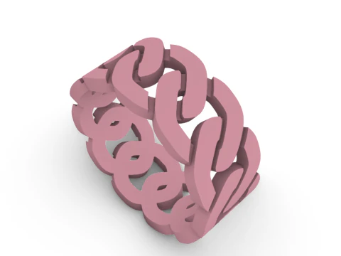 Cuban chain ring model 640 3D Print Model
