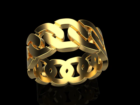 Cuban chain ring model 640 3D Print Model