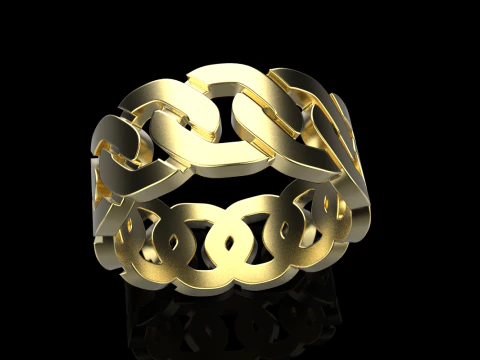 Cuban chain ring model 640 3D Print Model