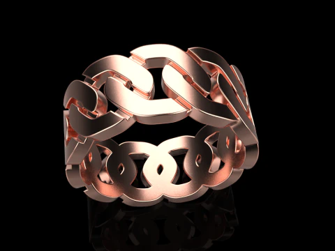 Cuban chain ring model 640 3D Print Model