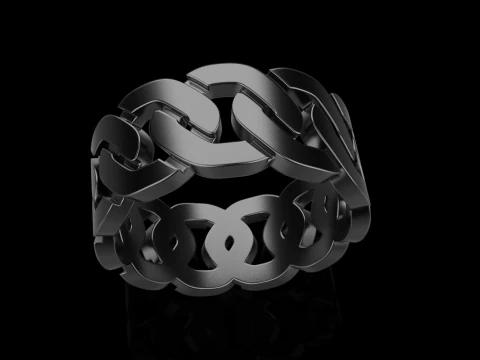 Cuban chain ring model 640 3D Print Model