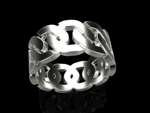 Cuban chain ring model 640 3D Print Model