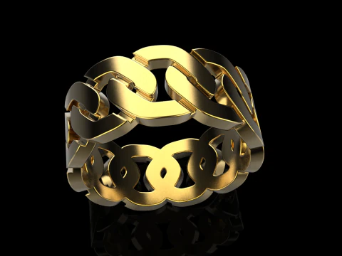 Cuban chain ring model 640 3D Print Model