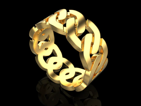 Cuban chain ring model 640 3D Print Model