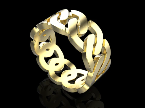 Cuban chain ring model 640 3D Print Model