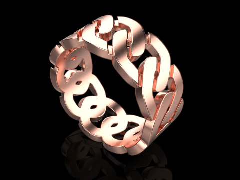 Cuban chain ring model 640 3D Print Model
