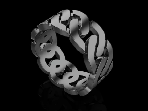 Cuban chain ring model 640 3D Print Model