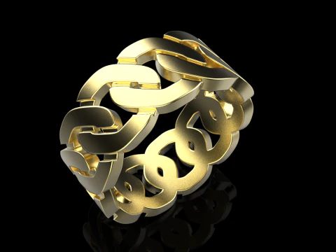 Cuban chain ring model 640 3D Print Model