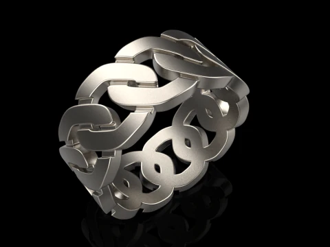 Cuban chain ring model 640 3D Print Model