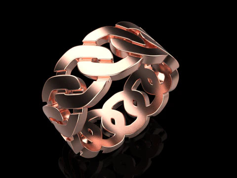 Cuban chain ring model 640 3D Print Model