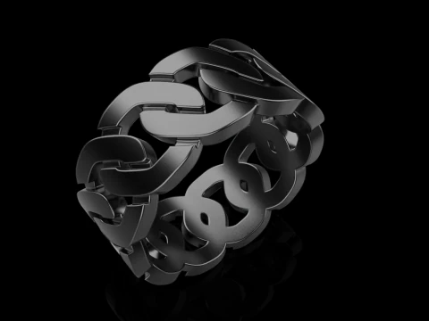 Cuban chain ring model 640 3D Print Model