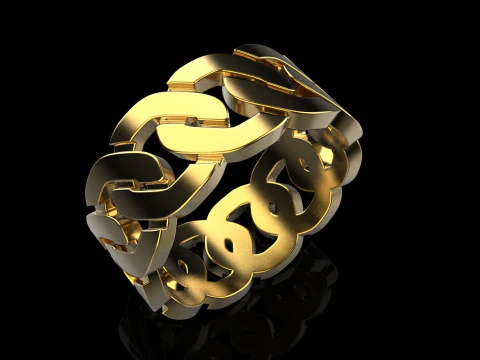 Cuban chain ring model 640 3D Print Model