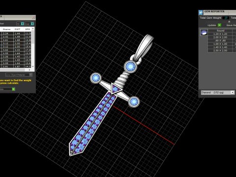 Sword pendant model 639 3D Print Model