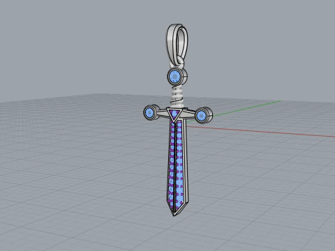 Sword pendant model 639 3D Print Model