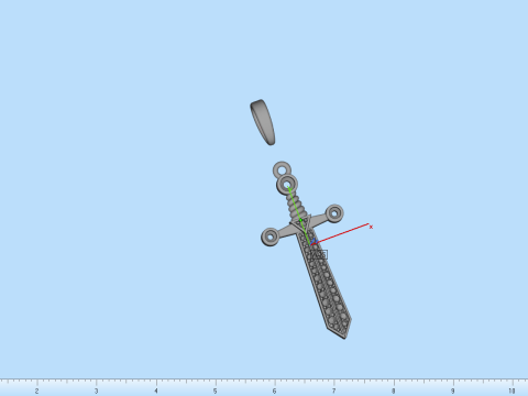 Подвеска-меч модель 639 3D Принт Модель