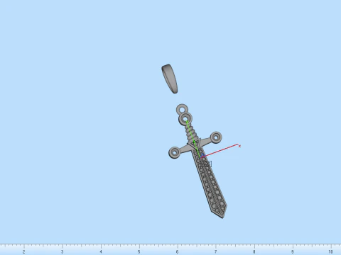 Sword pendant model 639 3D Print Model